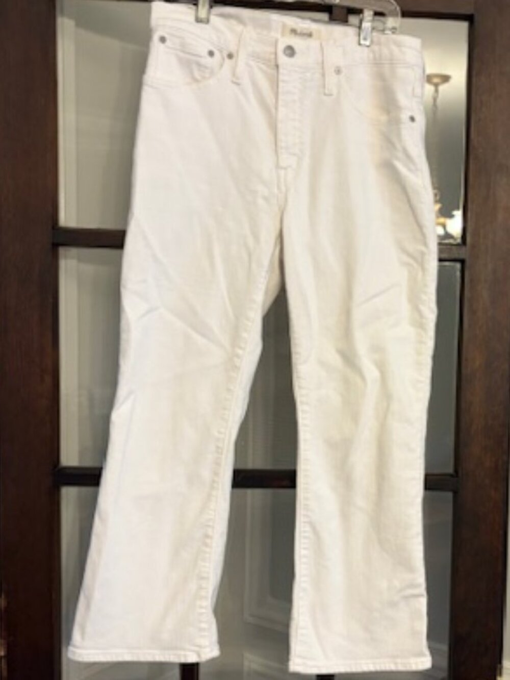 Madewell White Cali Demi-Boot Jeans, Size 30